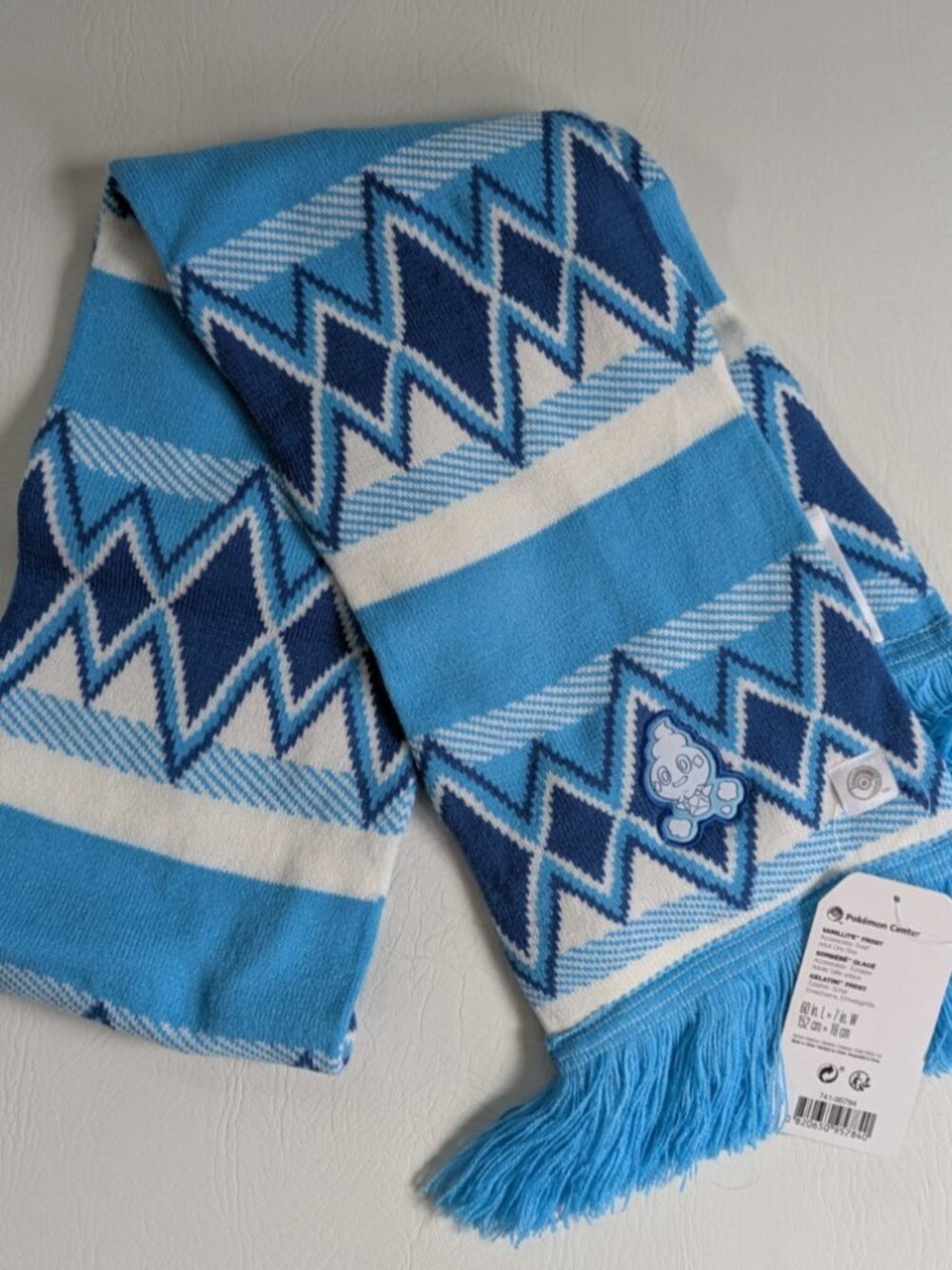 NWT PokemonCenter Vanillite Frost Blue Knit Scarf Unisex